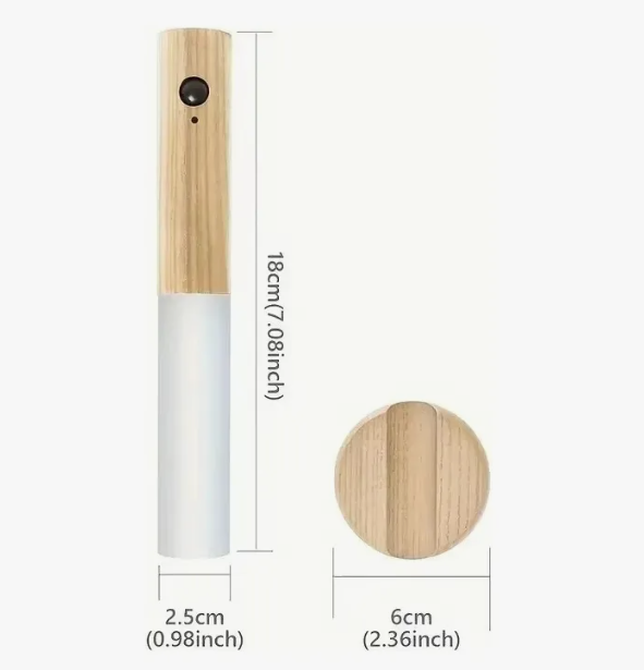 Luz de madera con sensor para la noche